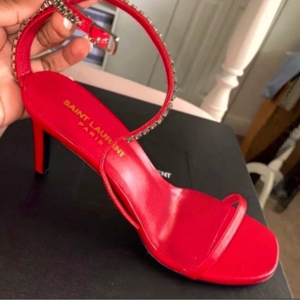 Saint Laurent Black and Red Heels 37.5